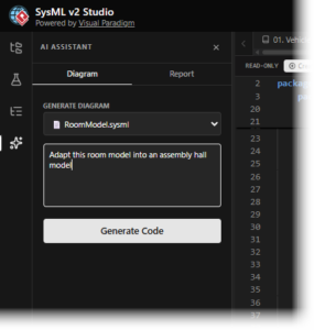 AI-Powered Modeling: Generating SysML v2 Code | SysML v2 Studio Guide